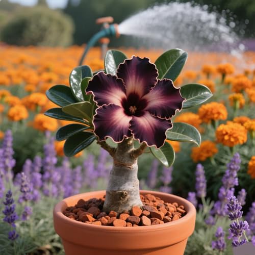 Wüstenrose/Wüstenrosenknollen-Winterharte mehrjährige/Sukkulenten mit fettigen Stämmen/Adenium Obesum,Exotische Tropenblume-5 Rhizome-C von axmvkg