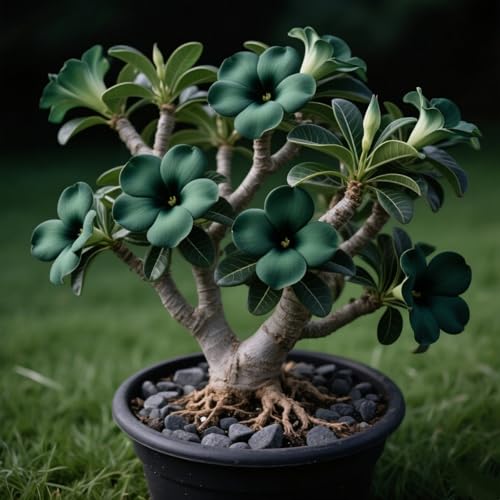 Wüstenrosenknollen-Winterharte mehrjährige/Adenium Obesum,Wüstenrosen-Topfpflanzen/Ein Must-have für Ihren Garten-2 Rhizome-C von axmvkg