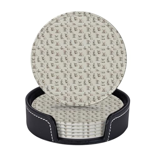 6 praktische funktionale Getränkeuntersetzer mit Kaninchen-Hintergrund, für Kaffee, Büro, Zuhause, Tischschutz von axzttupy