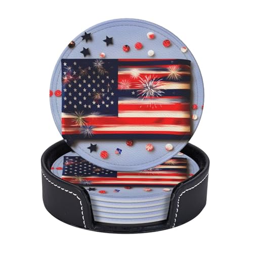 Feuerwerk Amerikanische Flagge 4. Juli Druck 6 Stück praktische funktionale Getränkeuntersetzer Kaffee Büro Zuhause Tischschutz Feuerwerk Amerikanische Flagge 4. Juli Druck 6 Stück praktische funktionale Getränkeuntersetzer Kaffee Büro Zuhause Tischschutz von axzttupy