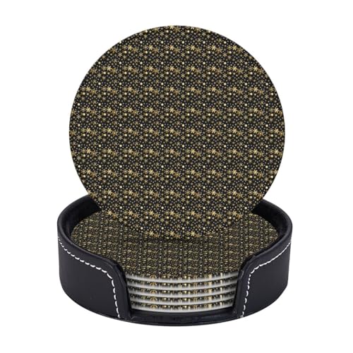 Golden Christmas Snowflakes Print 6 Pcs Practical Functional Drink Coasters Coffee Office Home Tabletop Protection Golden Christmas Snowflakes Print 6 Pcs Practical Functional Drink Coasters Coffee Office Home Tabletop Protection von axzttupy