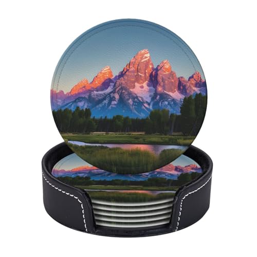 Grand Teton National Park Print 6 Stück praktische funktionale Getränkeuntersetzer Kaffee Büro Zuhause Tischschutz von axzttupy