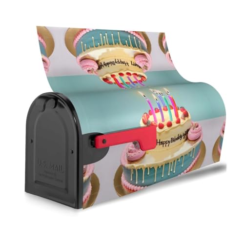 Happy Birthday Big Cake Print Dekorative Briefkastenabdeckung Magnetisch Standard Einzigartig für Haus Garten Dekoration von axzttupy