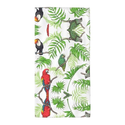 Leichtes Handtuch, Motiv: Papageien, Vögel und tropischer Baum, wiederverwendbar, für Fitnessstudio, Reisen, Yoga, Pool, Strand, Zuhause Leichtes Handtuch, Motiv: Papageien, Vögel und tropischer Baum, wiederverwendbar, für Fitnessstudio, Reisen, Yoga, Pool, Strand, Zuhause von axzttupy