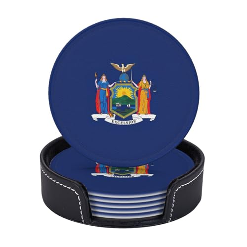 New York State Flag Print 6 Stück praktische funktionale Getränkeuntersetzer Kaffee Büro Zuhause Tischschutz New York State Flag Print 6 Stück praktische funktionale Getränkeuntersetzer Kaffee Büro Zuhause Tischschutz von axzttupy