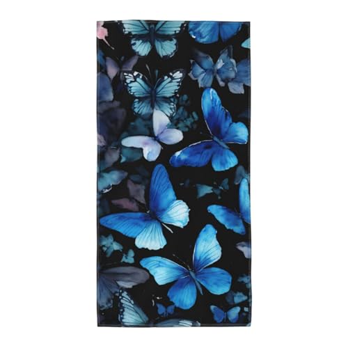 axzttupy Blaue Schmetterlinge, weiße Blumen, 1 Druck, leicht, wiederverwendbar, Badetücher, Fitnessstudio, Reisen, Yoga, Pool, Strand, Zuhause axzttupy Blaue Schmetterlinge, weiße Blumen, 1 Druck, leicht, wiederverwendbar, Badetücher, Fitnessstudio, Reisen, Yoga, Pool, Strand, Zuhause von axzttupy