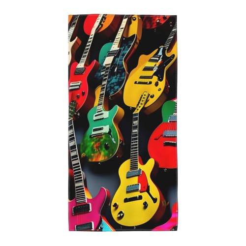 axzttupy Buntes Gitarren-Druck, leicht, wiederverwendbar, Badetücher, Fitnessstudio, Reisen, Yoga, Pool, Strand, Zuhause axzttupy Buntes Gitarren-Druck, leicht, wiederverwendbar, Badetücher, Fitnessstudio, Reisen, Yoga, Pool, Strand, Zuhause von axzttupy