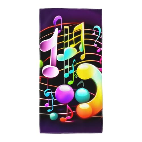 axzttupy Buntes Handtuch mit Musiknoten-Druck, leicht, wiederverwendbar, Badetücher, Fitnessstudio, Reisen, Yoga, Pool, Strand, Zuhause axzttupy Buntes Handtuch mit Musiknoten-Druck, leicht, wiederverwendbar, Badetücher, Fitnessstudio, Reisen, Yoga, Pool, Strand, Zuhause von axzttupy