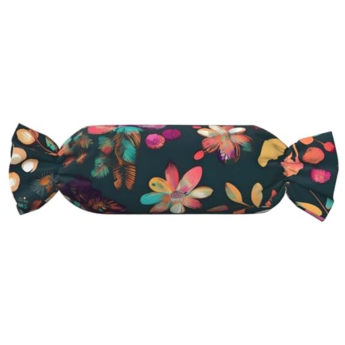 axzttupy Buntes zylindrisches Kissen mit Boho-Blumendruck, niedlich, hautfreundlich, für Schlafzimmer, bequem axzttupy Buntes zylindrisches Kissen mit Boho-Blumendruck, niedlich, hautfreundlich, für Schlafzimmer, bequem von axzttupy