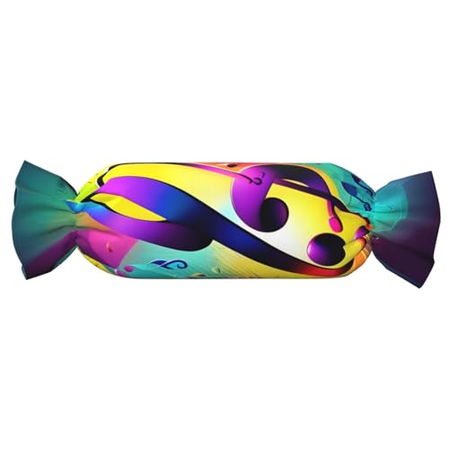 axzttupy Buntes zylindrisches Kissen mit Musiknoten-Druck, hautfreundlich, für Schlafzimmer, bequem axzttupy Buntes zylindrisches Kissen mit Musiknoten-Druck, hautfreundlich, für Schlafzimmer, bequem von axzttupy