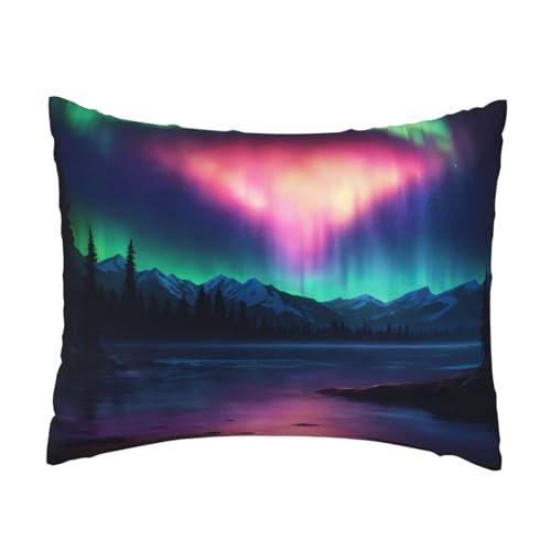 axzttupy Dark Northern Lights 2 Print Throw Pillow Cover Sofa Home Outdoor Use Washable Easy Care Comfort Sleep Accessory von axzttupy