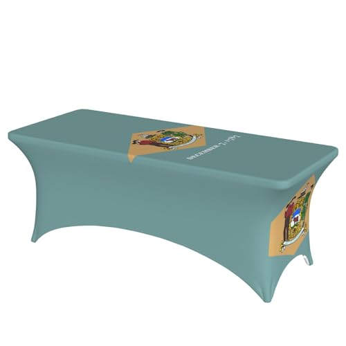 axzttupy Elegante rechteckige Tischdecke mit Flagge von Delaware für große, rechteckige, ovale Tische, einfache Installation von axzttupy