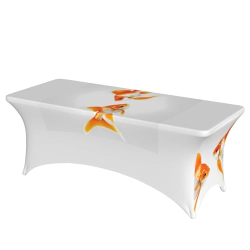 axzttupy Elegante rechteckige Tischdecke mit süßem Goldfisch-Druck, für große, rechteckige, ovale Tische, einfache Installation von axzttupy
