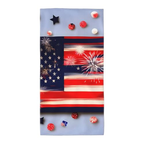 axzttupy Feuerwerk Amerikanische Flagge 4. Juli, leichtes Handtuch, wiederverwendbar, Badetücher, Fitnessstudio, Reisen, Yoga, Pool, Strand, Zuhause axzttupy Feuerwerk Amerikanische Flagge 4. Juli, leichtes Handtuch, wiederverwendbar, Badetücher, Fitnessstudio, Reisen, Yoga, Pool, Strand, Zuhause von axzttupy