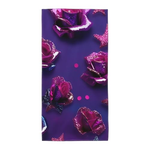 axzttupy Glitzer-Pailletten-Rosen-Druck, leicht, wiederverwendbar, Badetücher, Fitnessstudio, Reisen, Yoga, Pool, Strand, Zuhause axzttupy Glitzer-Pailletten-Rosen-Druck, leicht, wiederverwendbar, Badetücher, Fitnessstudio, Reisen, Yoga, Pool, Strand, Zuhause von axzttupy