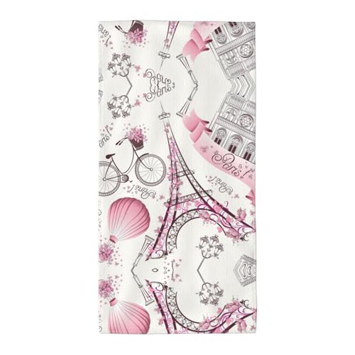 axzttupy Leichtes Handtuch, Motiv: Paris Turm, Blumendruck, wiederverwendbar, für Fitnessstudio, Reisen, Yoga, Pool, Strand, Zuhause axzttupy Leichtes Handtuch, Motiv: Paris Turm, Blumendruck, wiederverwendbar, für Fitnessstudio, Reisen, Yoga, Pool, Strand, Zuhause von axzttupy