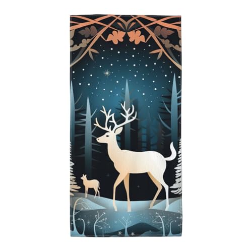 axzttupy Leichtes Handtuch, Motiv: Weihnachtsbaum, Hirsch, wiederverwendbar, für Fitnessstudio, Reisen, Yoga, Pool, Strand, Zuhause axzttupy Leichtes Handtuch, Motiv: Weihnachtsbaum, Hirsch, wiederverwendbar, für Fitnessstudio, Reisen, Yoga, Pool, Strand, Zuhause von axzttupy