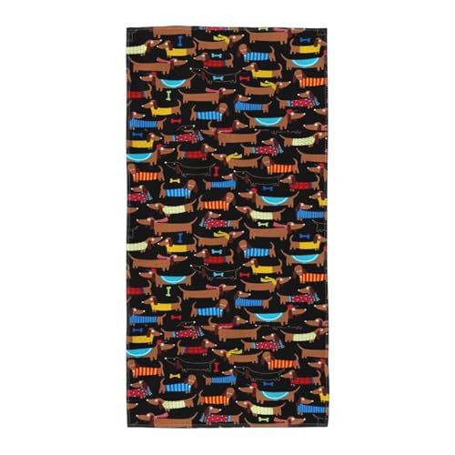 axzttupy Leichtes Handtuch mit Aufschrift "I Love My Dog", Dackel-Aufdruck, wiederverwendbar, für Fitnessstudio, Reisen, Yoga, Pool, Strand, Zuhause von axzttupy