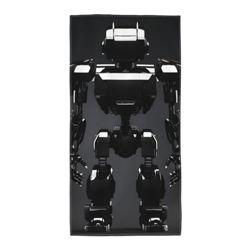 axzttupy Leichtes Handtuch mit Roboterdruck, wiederverwendbar, für Fitnessstudio, Reisen, Yoga, Pool, Strand, Zuhause, Schwarz axzttupy Leichtes Handtuch mit Roboterdruck, wiederverwendbar, für Fitnessstudio, Reisen, Yoga, Pool, Strand, Zuhause, Schwarz von axzttupy