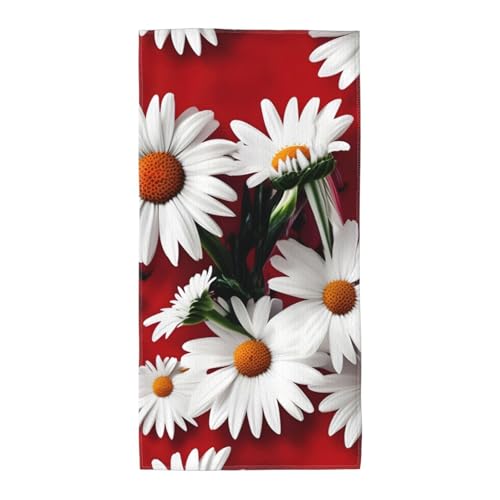 axzttupy Leichtes Handtuch mit roten Blumen und weißen Gänseblümchen, wiederverwendbar, für Fitnessstudio, Reisen, Yoga, Pool, Strand, Zuhause axzttupy Leichtes Handtuch mit roten Blumen und weißen Gänseblümchen, wiederverwendbar, für Fitnessstudio, Reisen, Yoga, Pool, Strand, Zuhause von axzttupy