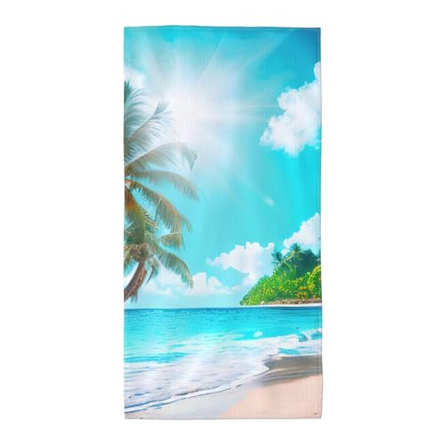 axzttupy Leichtes Handtuch mit tropischem Ozean-Motiv, wiederverwendbar, Badetücher, Fitnessstudio, Reisen, Yoga, Pool, Strand, Zuhause von axzttupy