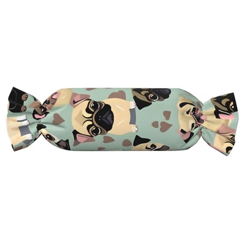 axzttupy Niedliches zylindrisches Kissen mit Chihuahua-Mops-Muster, hautfreundlich, für Schlafzimmer, bequem axzttupy Niedliches zylindrisches Kissen mit Chihuahua-Mops-Muster, hautfreundlich, für Schlafzimmer, bequem von axzttupy