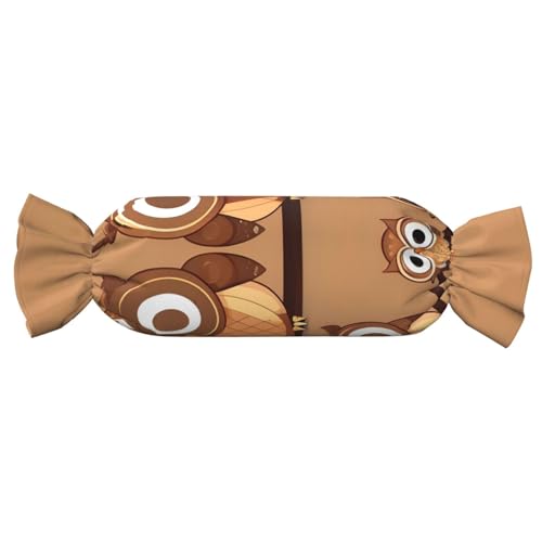axzttupy Niedliches zylindrisches Kissen mit großen braunen Cartoon-Eulen-Druck, Funktionalität, Süßigkeiten, hautfreundliches Kissen, Schlafzimmer, bequem axzttupy Niedliches zylindrisches Kissen mit großen braunen Cartoon-Eulen-Druck, Funktionalität, Süßigkeiten, hautfreundliches Kissen, Schlafzimmer, bequem von axzttupy