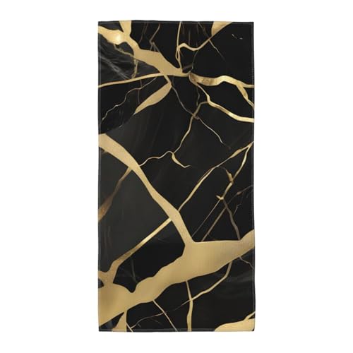 axzttupy Schwarzes Marmor-Textur, Golddruck, leicht, wiederverwendbar, Badetücher, Fitnessstudio, Reisen, Yoga, Pool, Strand, Zuhause axzttupy Schwarzes Marmor-Textur, Golddruck, leicht, wiederverwendbar, Badetücher, Fitnessstudio, Reisen, Yoga, Pool, Strand, Zuhause von axzttupy