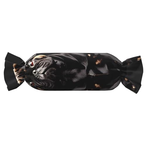 axzttupy Süßer schwarzer Mops, Standardmaßstab, 2_00x Druck, Funktionalität, Süßigkeiten, zylindrisches Kissen, hautfreundliches Kissen, Schlafzimmer, bequem axzttupy Süßer schwarzer Mops, Standardmaßstab, 2_00x Druck, Funktionalität, Süßigkeiten, zylindrisches Kissen, hautfreundliches Kissen, Schlafzimmer, bequem von axzttupy