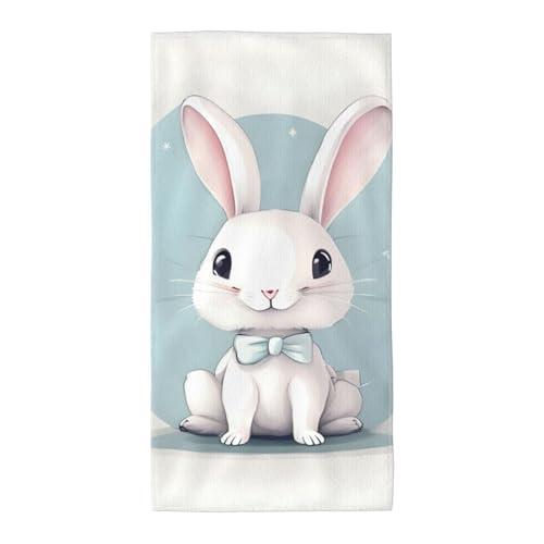 axzttupy Süßes weißes Kaninchen-Druck, leicht, wiederverwendbar, Badetücher, Fitnessstudio, Reisen, Yoga, Pool, Strand, Zuhause axzttupy Süßes weißes Kaninchen-Druck, leicht, wiederverwendbar, Badetücher, Fitnessstudio, Reisen, Yoga, Pool, Strand, Zuhause von axzttupy