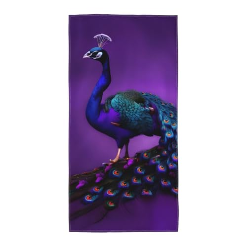 axzttupy Violettes Pfauenmuster, leicht, wiederverwendbar, Badetücher, Fitnessstudio, Reisen, Yoga, Pool, Strand, Zuhause axzttupy Violettes Pfauenmuster, leicht, wiederverwendbar, Badetücher, Fitnessstudio, Reisen, Yoga, Pool, Strand, Zuhause von axzttupy