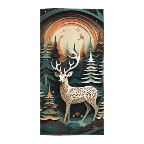 axzttupy Weihnachtliches Hirsch-Handtuch, leicht, wiederverwendbar, Badetücher, Fitnessstudio, Reisen, Yoga, Pool, Strand, Zuhause axzttupy Weihnachtliches Hirsch-Handtuch, leicht, wiederverwendbar, Badetücher, Fitnessstudio, Reisen, Yoga, Pool, Strand, Zuhause von axzttupy