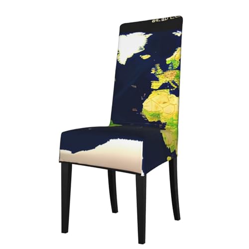 axzttupy World MapPrint Stuhlhussen, wasserdicht, knitterfrei, Schonbezüge für die meisten Armlehnenstühle von axzttupy