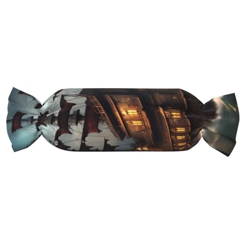 axzttupy Zylindrisches Kissen, Motiv: Fantasie-Piratenschiff, niedlich, hautfreundlich, für Schlafzimmer, bequem axzttupy Zylindrisches Kissen, Motiv: Fantasie-Piratenschiff, niedlich, hautfreundlich, für Schlafzimmer, bequem von axzttupy