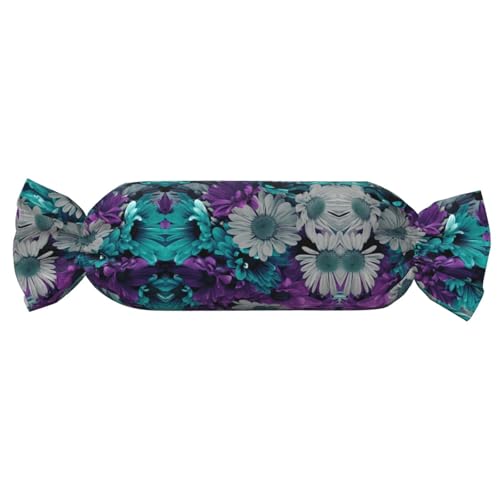 axzttupy Zylindrisches Kissen mit Blumendruck, lila und blaugrün, für Schlafzimmer, bequem axzttupy Zylindrisches Kissen mit Blumendruck, lila und blaugrün, für Schlafzimmer, bequem von axzttupy