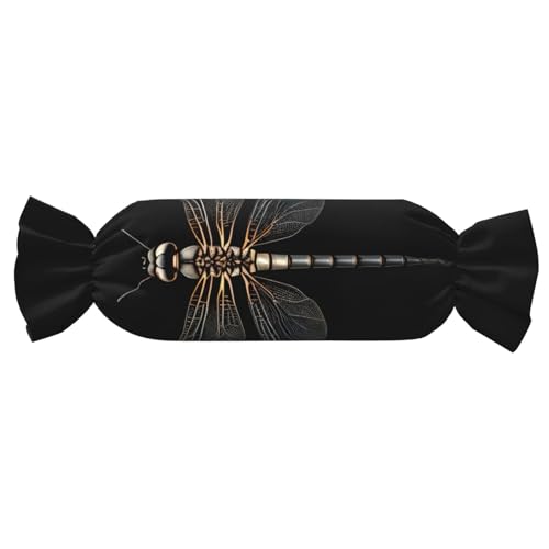 axzttupy Zylindrisches Kissen mit Libellen-Motiv, schwarz, bedruckt, für Schlafzimmer, bequem axzttupy Zylindrisches Kissen mit Libellen-Motiv, schwarz, bedruckt, für Schlafzimmer, bequem von axzttupy