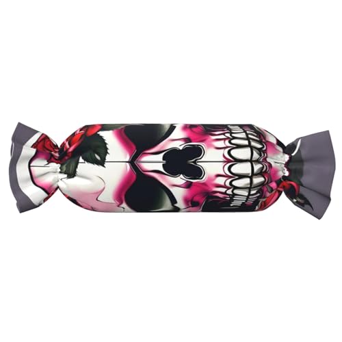 axzttupy Zylindrisches Kissen mit Rosen-Totenkopf-Druck, hautfreundlich, für Schlafzimmer, bequem axzttupy Zylindrisches Kissen mit Rosen-Totenkopf-Druck, hautfreundlich, für Schlafzimmer, bequem von axzttupy