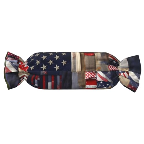 axzttupy Zylindrisches Kissen mit amerikanischer Flagge, Patchwork-Druck, niedlich, hautfreundlich, für Schlafzimmer, bequem axzttupy Zylindrisches Kissen mit amerikanischer Flagge, Patchwork-Druck, niedlich, hautfreundlich, für Schlafzimmer, bequem von axzttupy