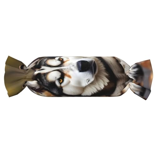 axzttupy Zylindrisches Kissen mit niedlichem Husky-Aufdruck, hautfreundlich, für Schlafzimmer, bequem axzttupy Zylindrisches Kissen mit niedlichem Husky-Aufdruck, hautfreundlich, für Schlafzimmer, bequem von axzttupy