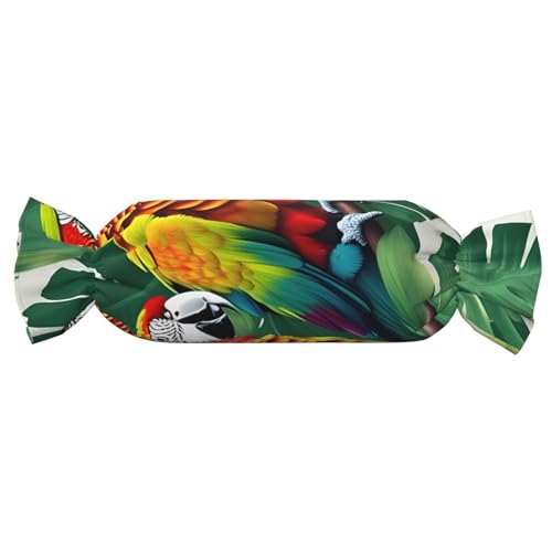 axzttupy Zylindrisches Kissen mit tropischem Blumen- und Blatt-Papageien-Druck, hautfreundlich, für Schlafzimmer, bequem axzttupy Zylindrisches Kissen mit tropischem Blumen- und Blatt-Papageien-Druck, hautfreundlich, für Schlafzimmer, bequem von axzttupy
