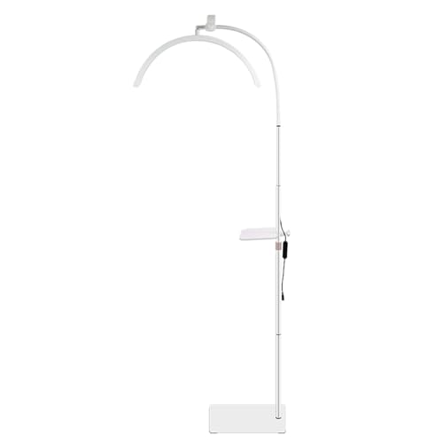 LED Beauty Lampe dimmbar höhenverstellbar U-Bogen Stehlampe mit Ablage Kosmetik Tattoo wimpern weiß 36W von ayex