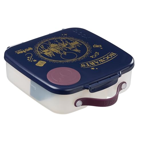 b.box Harry Potter by Brotdose Kinder mit Fächern | Jumbo Bento Box mit 4 Fächern (2 Auslaufsicher), Herausnehmbarer Trennwand, Gel-Kühlakku | Schul Lunchbox Ab 3, 2L von b.box