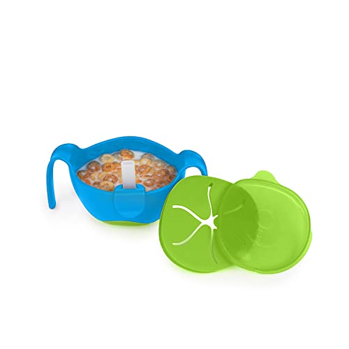 b.box 3-in-1-Schüssel für Kleinkinder, inklusive Strohhalm, Deckel und auslaufsicherem Snackeinsatz, spülmaschinen- und mikrowellengeeignet, BPA-frei, ab 6 Monaten (Ocean Breeze, 240 ml) von b.box