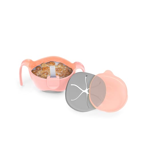 b.box Baby Schüssel + Strohhalm | 3-in-1 Snackschale mit Deckel, To-Go-Snackbecher, Müslischüssel | Für Spülmaschine und Mikrowelle | 250 ml von b.box