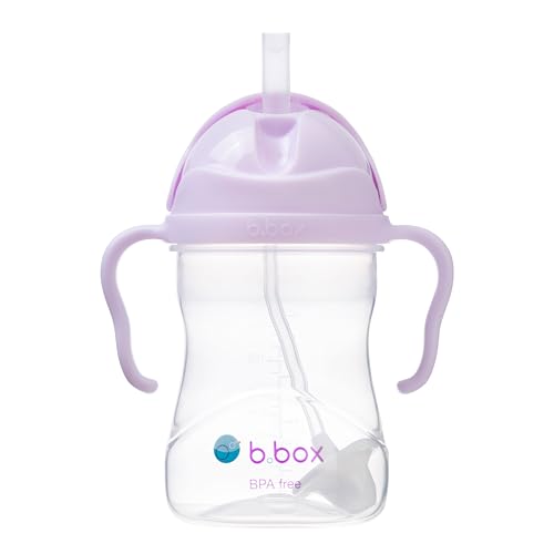 b.box Trinklernbecher Für Jeden Winkel | Flip-Top, Schwerer Strohhalm, Griff, Auslaufsicher | BPA-Frei & für Spülmaschine | Ab 6 M | 240 ml, Boysenberry von b.box