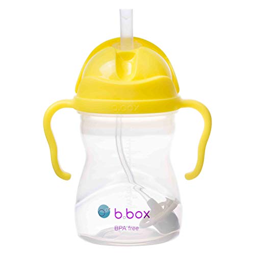 b.box Trinklernbecher Für Jeden Winkel | Flip-Top, Schwerer Strohhalm, Griff, Auslaufsicher | BPA-Frei & für Spülmaschine | Ab 6 M | 240 ml, Gelb von b.box