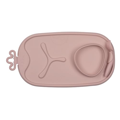 b.box Roll + Go Essensmatte mit Silikonteller für Baby und Kleinkind | 3-teilige Trennwand | Baby Teller für die Meisten Hochstühle und Reisen von b.box