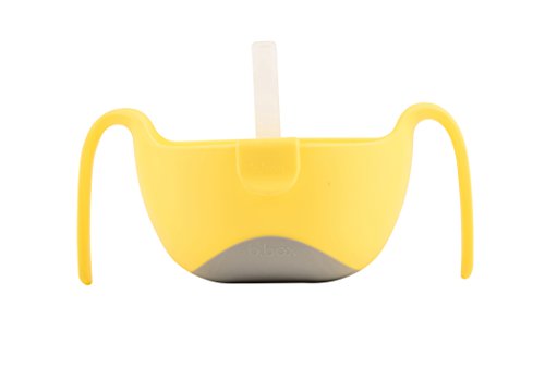 b.box XL-Schüssel mit Deckel und Strohhalm, ab 12 Monaten, Farbe: Zitronenscherbet, 500 ml, BPA-frei, Phthalate- und PVC-frei, spülmaschinen- und mikrowellengeeignet von b.box