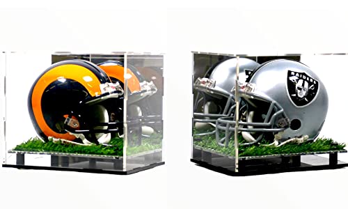 Mini-Fußballhelm-Präsentationsständer (2er-Pack), Box für Sport-Memorabilien, Sammlerstücke, Riser, Kunstrasen, Gras, 22,9 x 17,8 x 15,2 cm (Mini-Helmrasen (2 Stück) von b21design