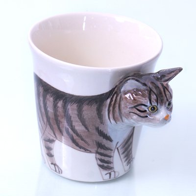 3d Tier/Katzen-Tasse 3D groß/lustig/mit Ohren Tasse/Becher Katzen-motiv/Katzenliebhaber Geschenk-idee/Deko-ration Keramik von B2SEE